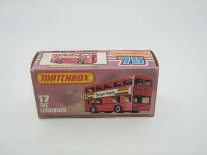 Matchbox Superfast No 17C London Bus, Blue, Nestle Milky Bar, Lesney England Base