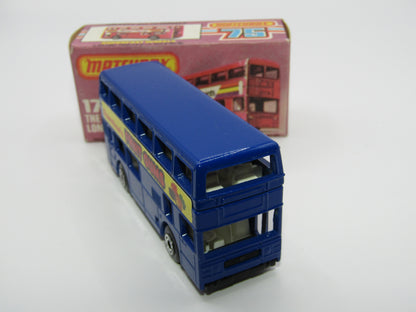 Matchbox Superfast No 17C London Bus, Blue, Rowntrees Fruit Gums, Lesney England Base