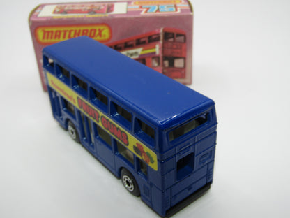 Matchbox Superfast No 17C London Bus, Blue, Rowntrees Fruit Gums, Lesney England Base