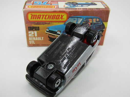 Matchbox Superfast No 21C Renault 5TL Le Car METALLIC CHARCOAL Base