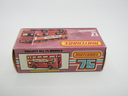 Matchbox Superfast No 17C London Bus, Blue, Rowntrees Fruit Gums, Lesney England Base