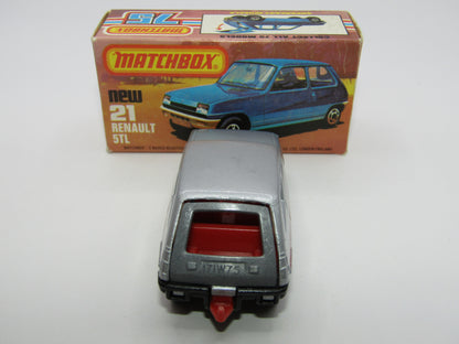 Matchbox Superfast No 21C Renault 5TL Le Car METALLIC CHARCOAL Base
