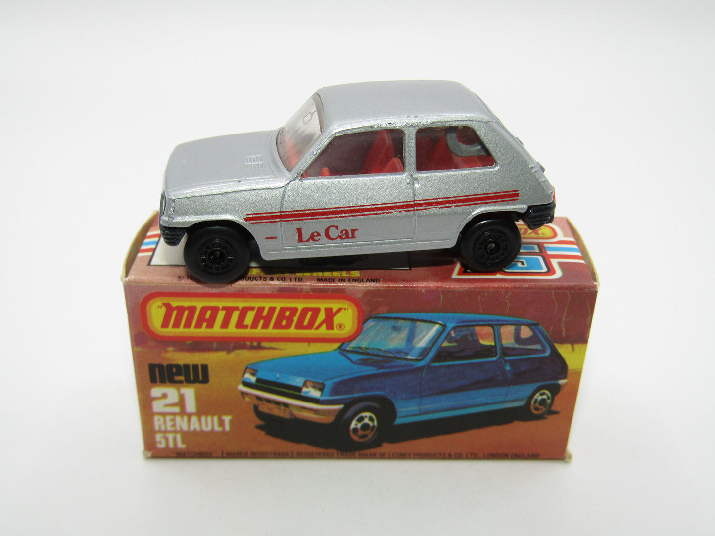 Matchbox Superfast No 21C Renault 5TL Le Car  BLACK HUBS Blue Grey Base