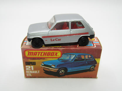 Matchbox Superfast No 21C Renault 5TL Le Car  BLACK HUBS Blue Grey Base