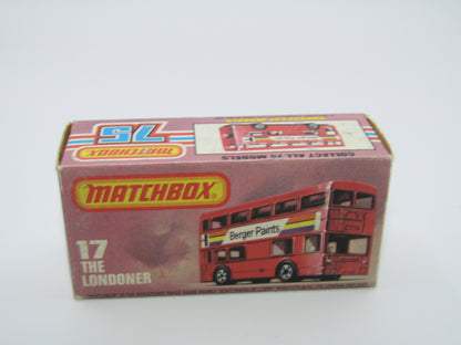 Matchbox Superfast No 17C London Bus, Green, Rowntrees Fruit Gums, Lesney England Base