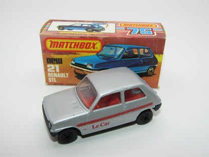 Matchbox Superfast No 21C Renault 5TL Le Car  BLACK HUBS Blue Grey Base