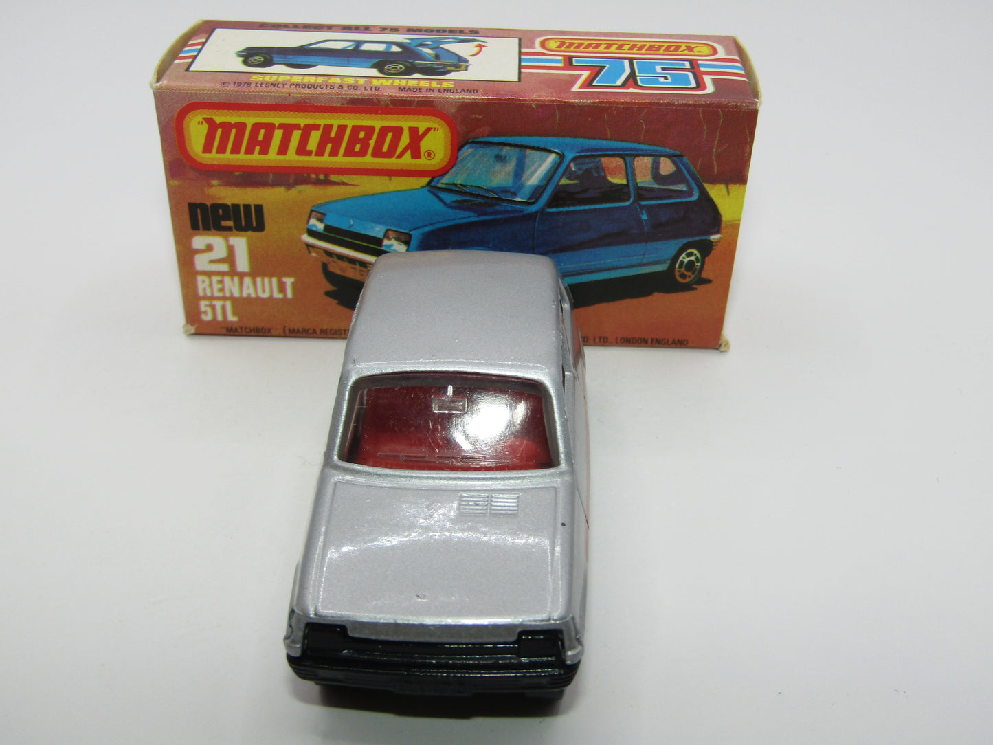 Matchbox Superfast No 21C Renault 5TL Le Car  BLACK HUBS Blue Grey Base