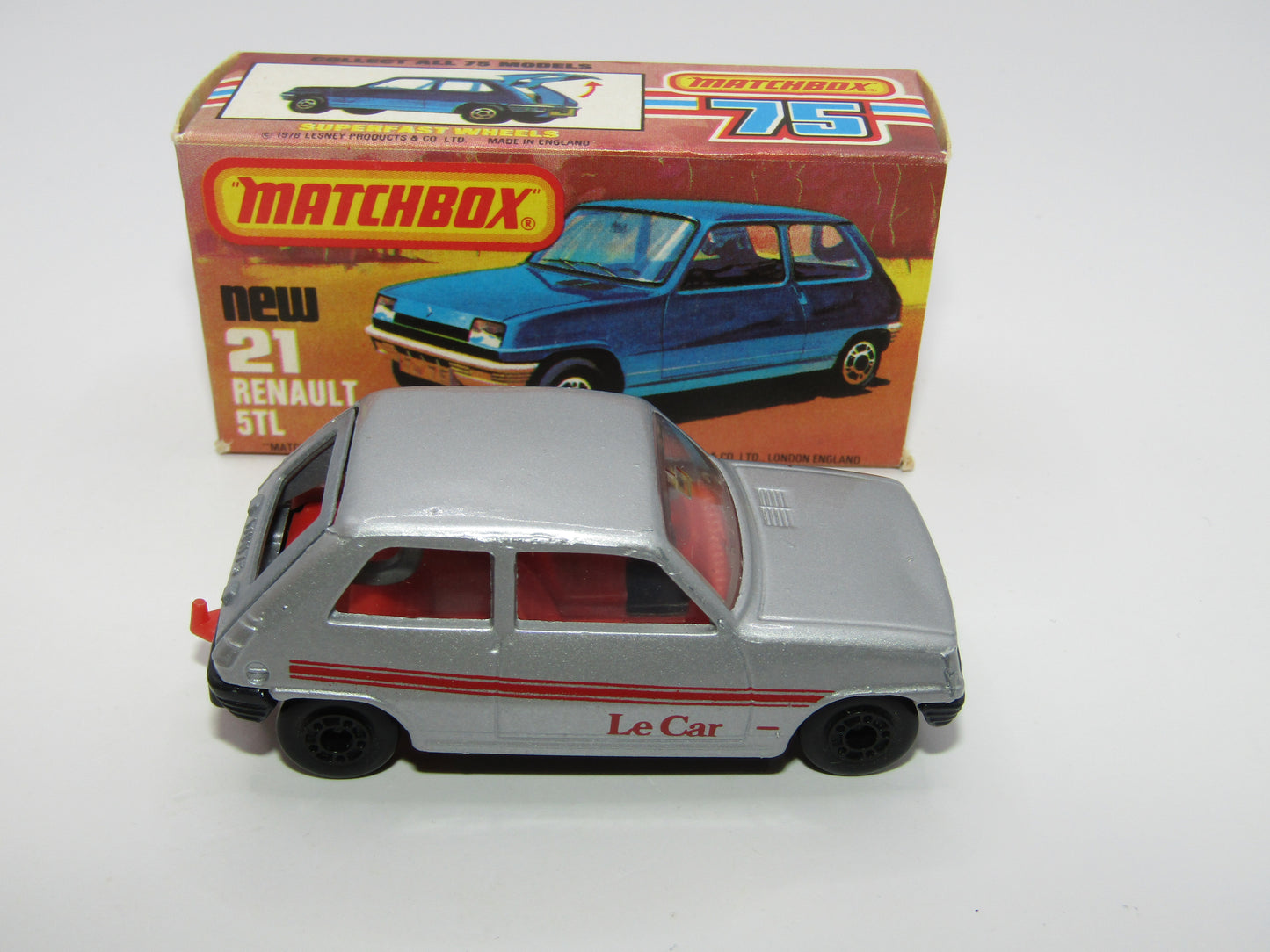 Matchbox Superfast No 21C Renault 5TL Le Car  BLACK HUBS Blue Grey Base