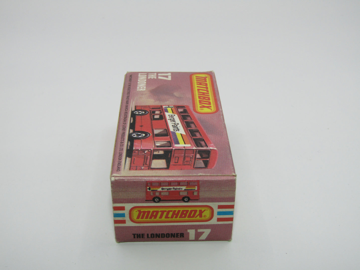Matchbox Superfast No 17C London Bus, Green, Rowntrees Fruit Gums, Lesney England Base