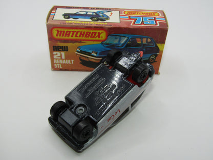 Matchbox Superfast No 21C Renault 5TL Le Car  BLACK HUBS Blue Grey Base