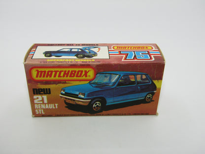 Matchbox Superfast No 21C Renault 5TL Le Car  BLACK HUBS Blue Grey Base