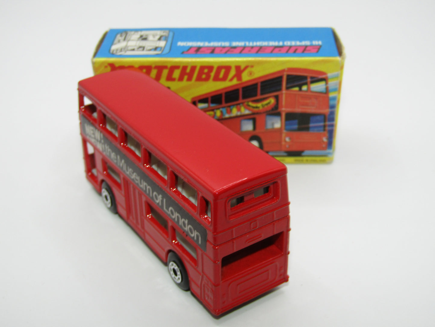 Matchbox Superfast No 17B The Londoner Jacobs, Museum of London, Dot Dash Wheels, Gloss Black Base