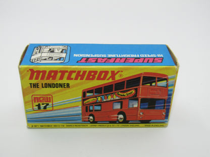 Matchbox Superfast No 17B The Londoner Jacobs, Museum of London, Dot Dash Wheels, Gloss Black Base