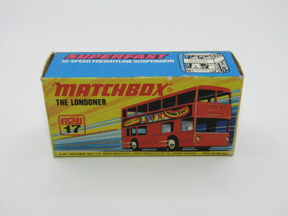 Matchbox Superfast No 17B The Londoner Jacobs, Museum of London, Dot Dash Wheels, Gloss Black Base