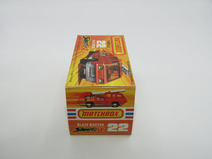 Matchbox Superfast No 22C Blaze Buster WHITE Interior 4 SPOKE Wheels