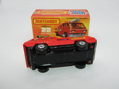 Matchbox Superfast No 22C Blaze Buster Chrome Interior 4 SPOKE Wheels