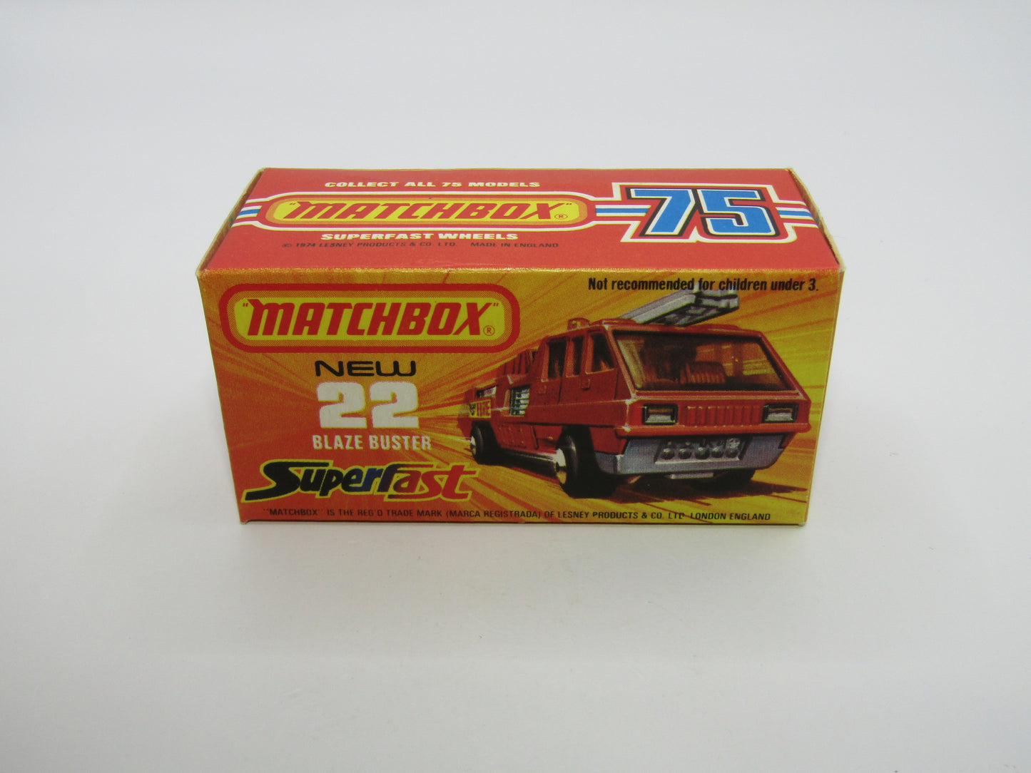 Matchbox Superfast No 22C Blaze Buster Chrome Interior 4 SPOKE Wheels