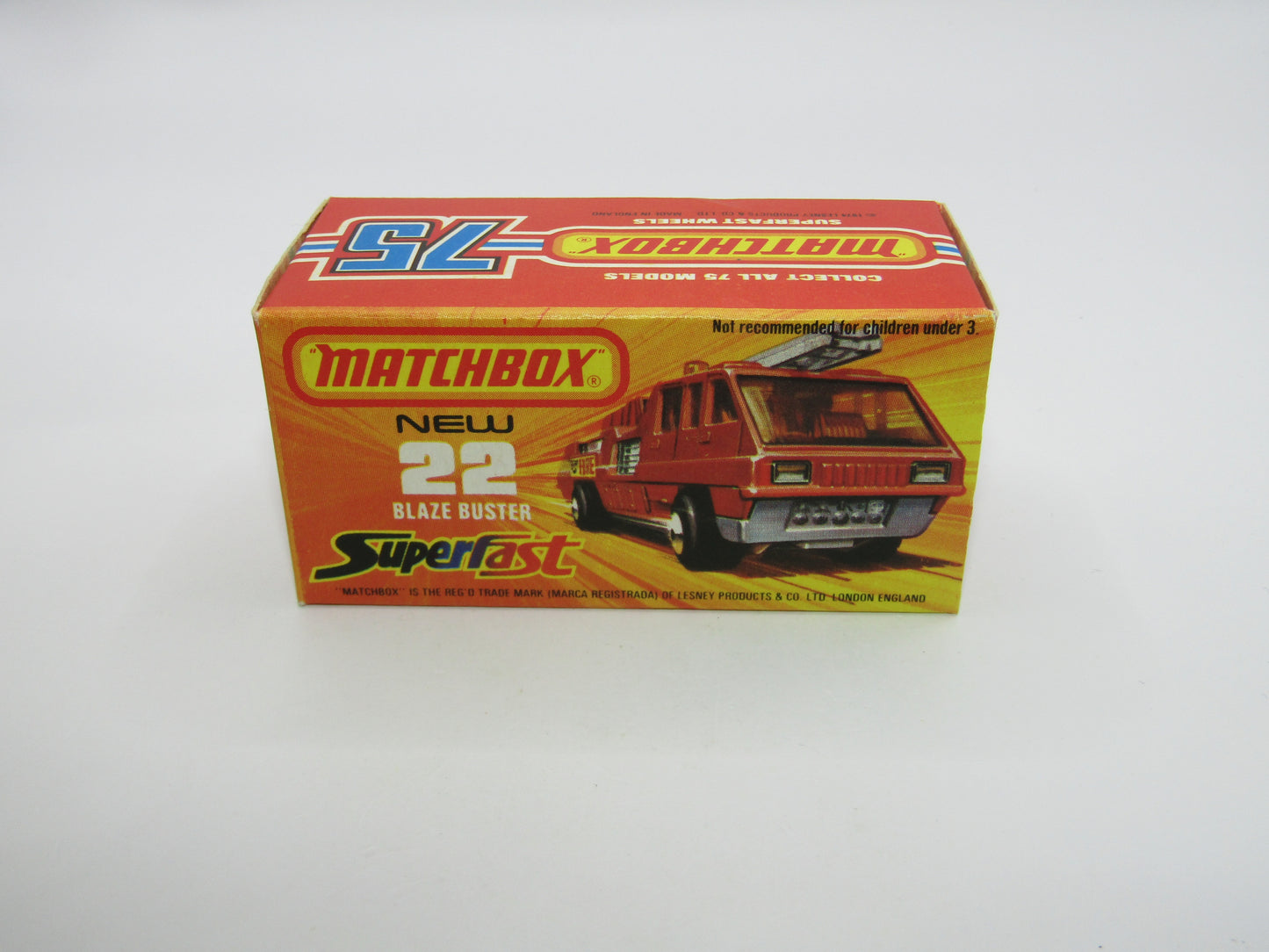 Matchbox Superfast No 22C Blaze Buster Chrome Interior 4 SPOKE Wheels