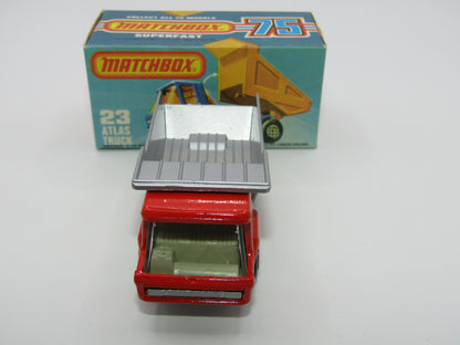 Matchbox Superfast No 23B Atlas Dump Truck Red Silver Dumper