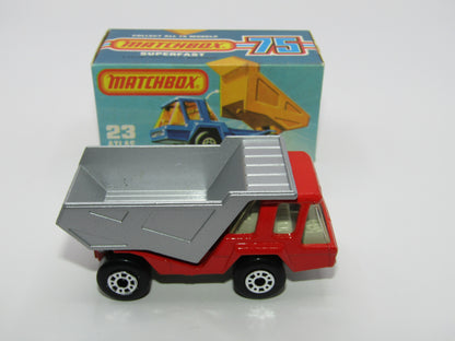 Matchbox Superfast No 23B Atlas Dump Truck Red Silver Dumper