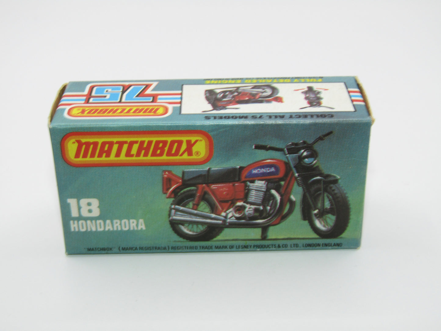 Matchbox Superfast No 18B Hondarora Motorcycle, Yellow, GREEN Rider