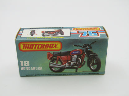 Matchbox Superfast No 18B Hondarora Motorcycle, Yellow, GREEN Rider