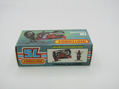 Matchbox Superfast No 18B Hondarora Motorcycle, Yellow, GREEN Rider
