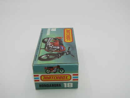 Matchbox Superfast No 18B Hondarora Motorcycle, Yellow, GREEN Rider