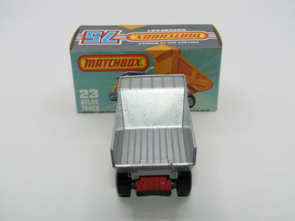 Matchbox Superfast No 23B Atlas Dump Truck Red BLACK Interior