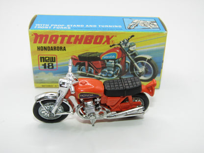 Matchbox Superfast No 18B Hondarora Motorcycle, Orange, Chrome Handlebars