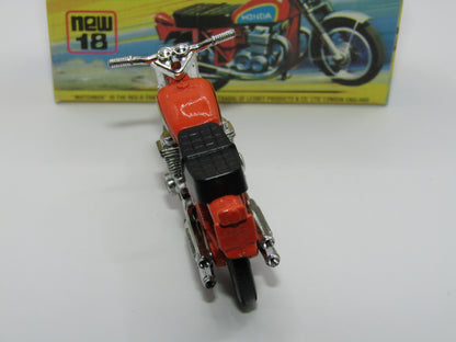 Matchbox Superfast No 18B Hondarora Motorcycle, Orange, Chrome Handlebars