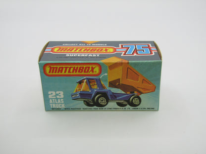 Matchbox Superfast No 23B Atlas Dump Truck Red BLACK Interior