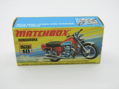 Matchbox Superfast No 18B Hondarora Motorcycle, Orange, Chrome Handlebars
