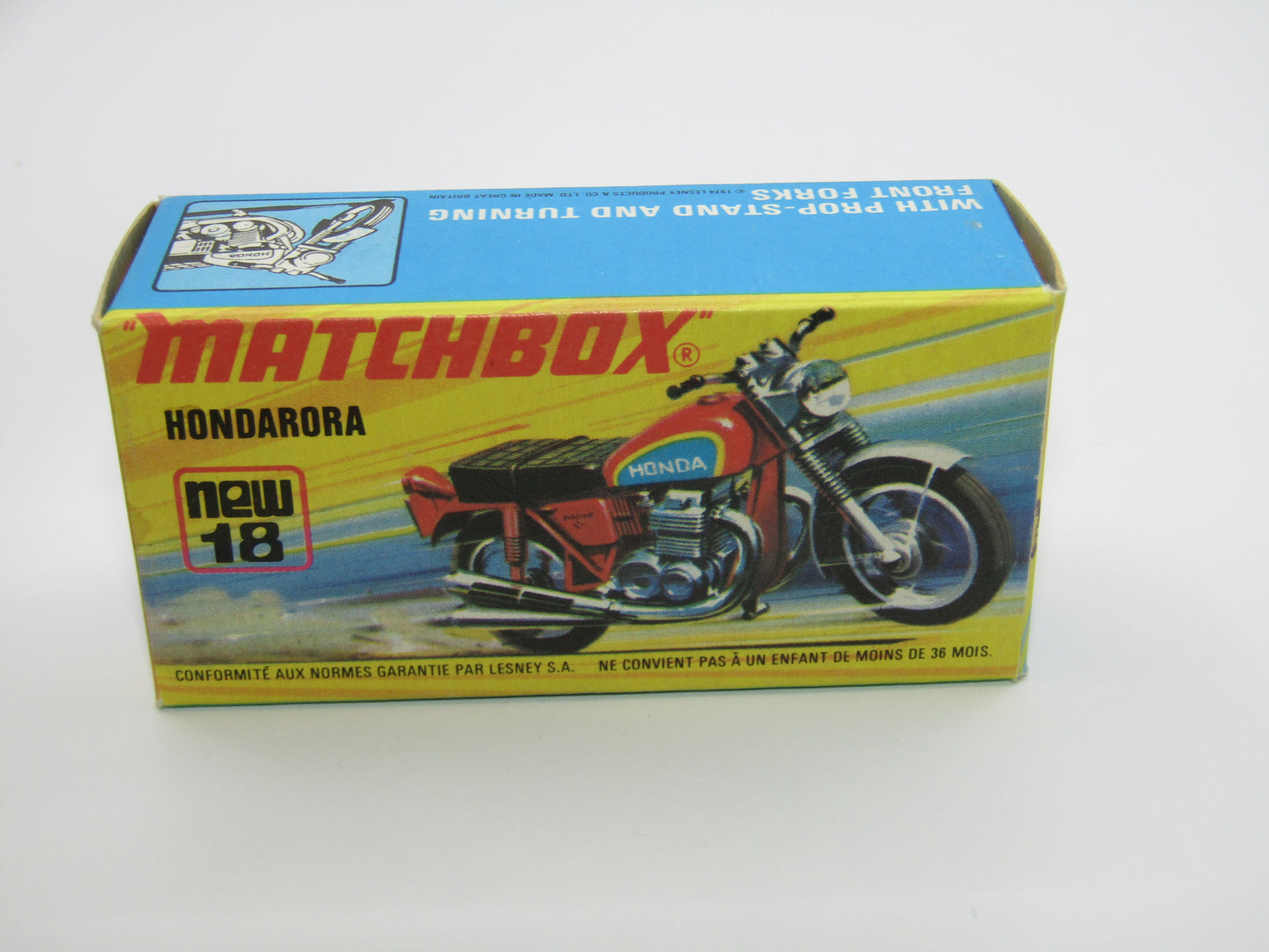 Matchbox Superfast No 18B Hondarora Motorcycle, Orange, Chrome Handlebars