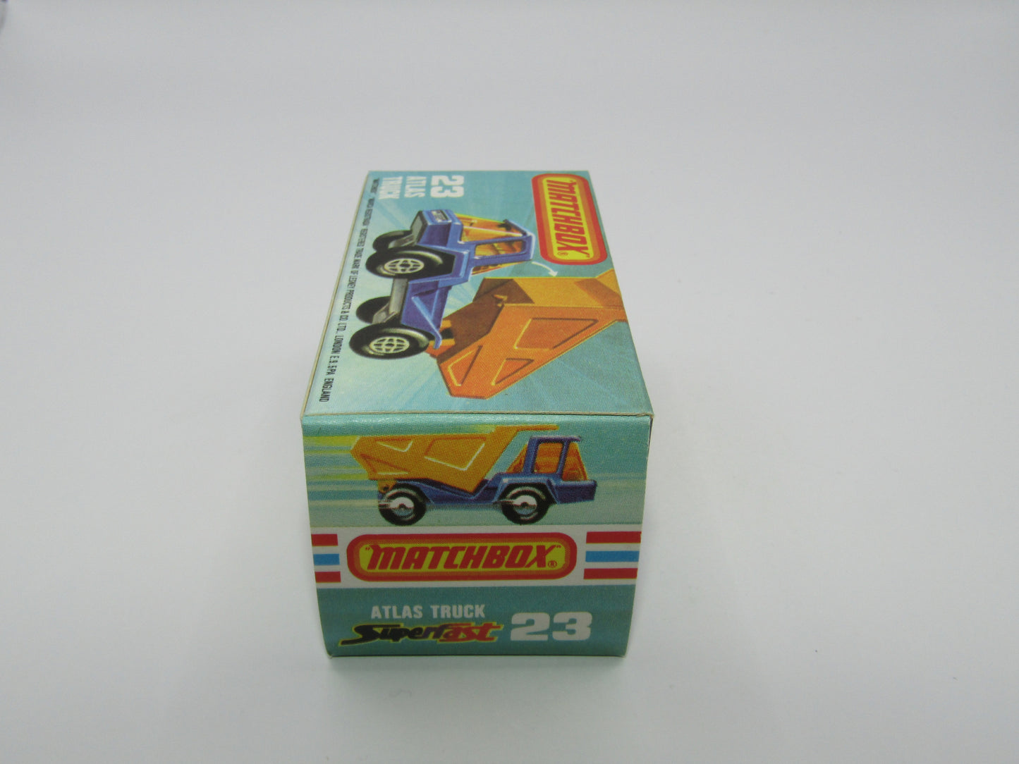 Matchbox Superfast No 23B Atlas Dump Truck Red BLACK Interior