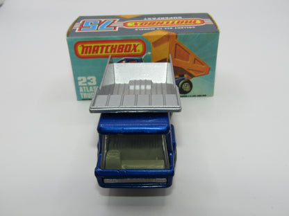 Matchbox Superfast No 23B Atlas Dump Truck Blue SILVER Dumper