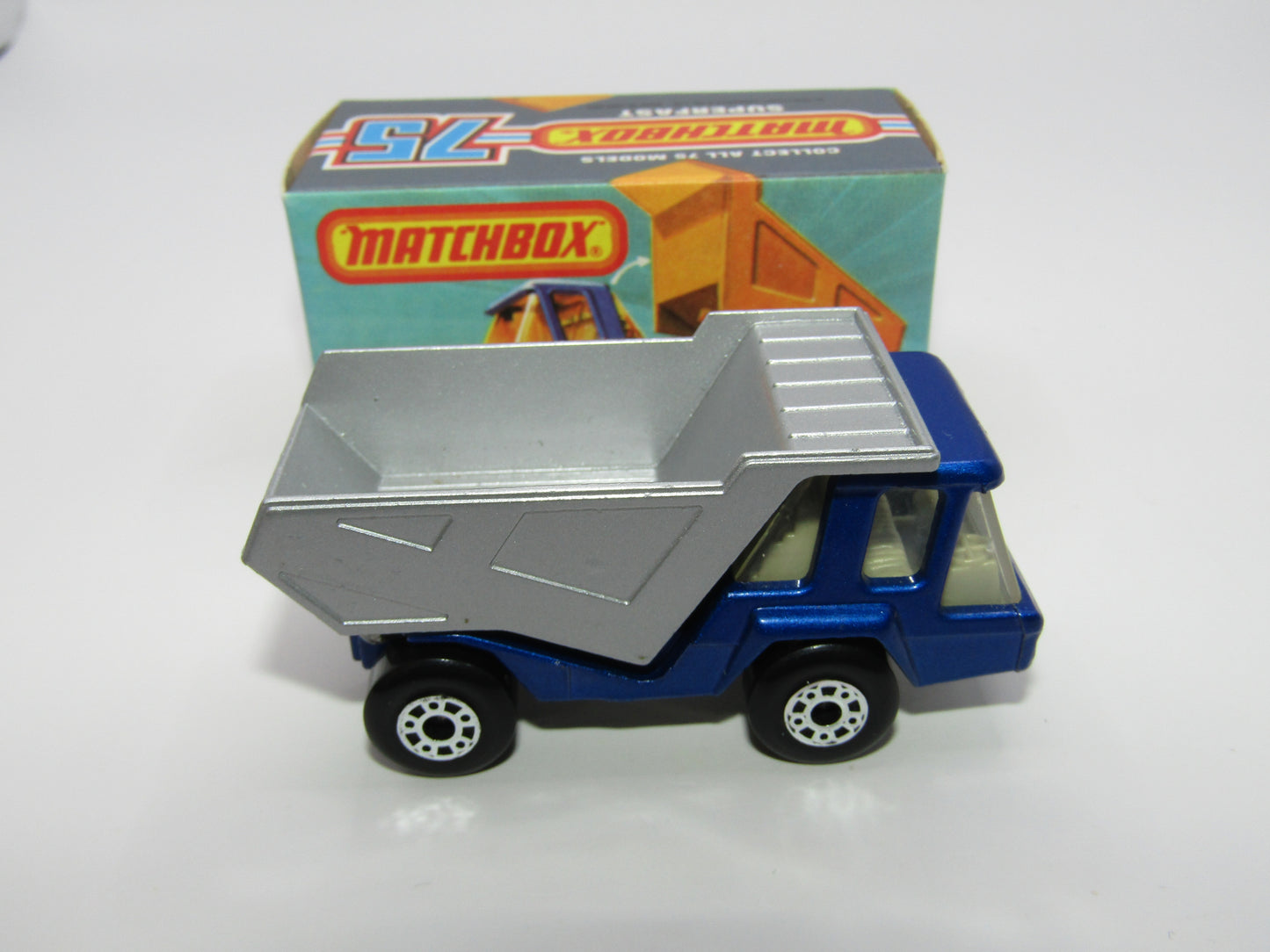 Matchbox Superfast No 23B Atlas Dump Truck Blue SILVER Dumper