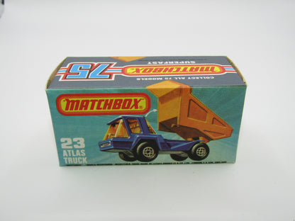 Matchbox Superfast No 23B Atlas Dump Truck Blue SILVER Dumper