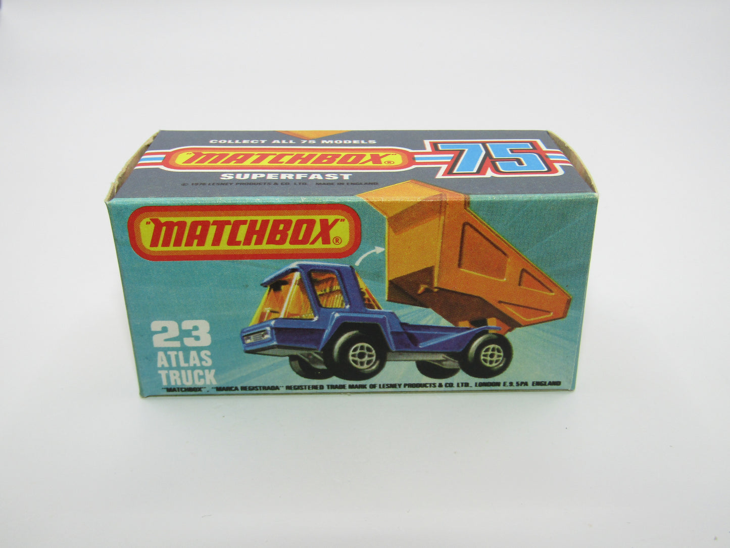 Matchbox Superfast No 23B Atlas Dump Truck Blue SILVER Dumper
