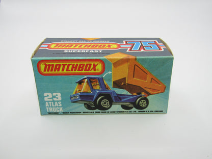 Matchbox Superfast No 23B Atlas Dump Truck Blue SILVER Dumper