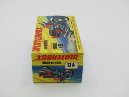 Matchbox Superfast No 18B Hondarora Motorcycle, Orange, Black Handlebars, Wire Wheels