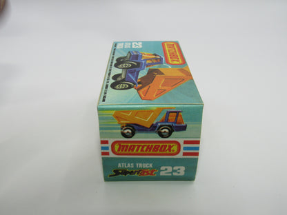 Matchbox Superfast No 23B Atlas Dump Truck Blue SILVER Dumper