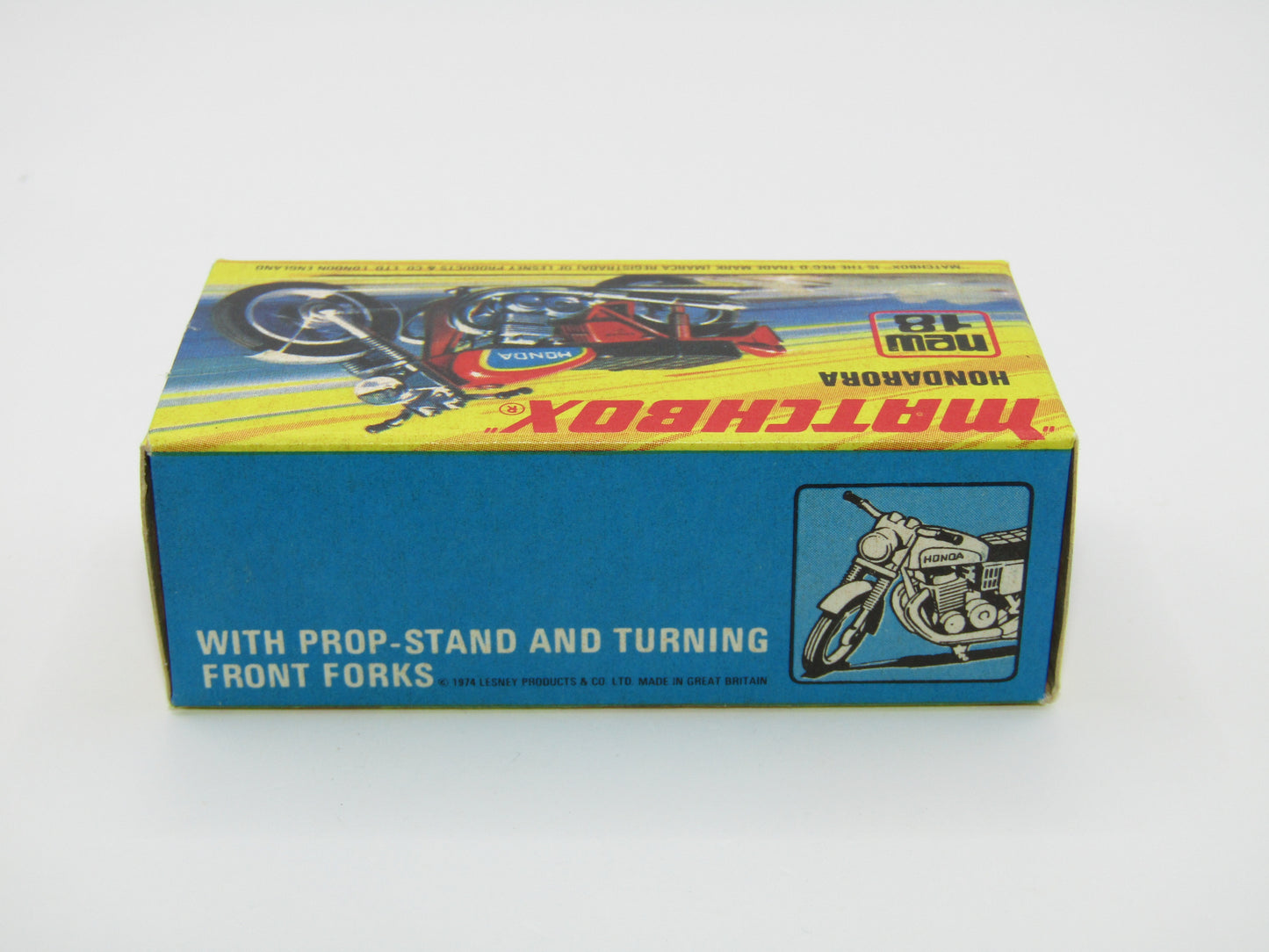 Matchbox Superfast No 18B Hondarora Motorcycle, Orange, Black Handlebars, Wire Wheels