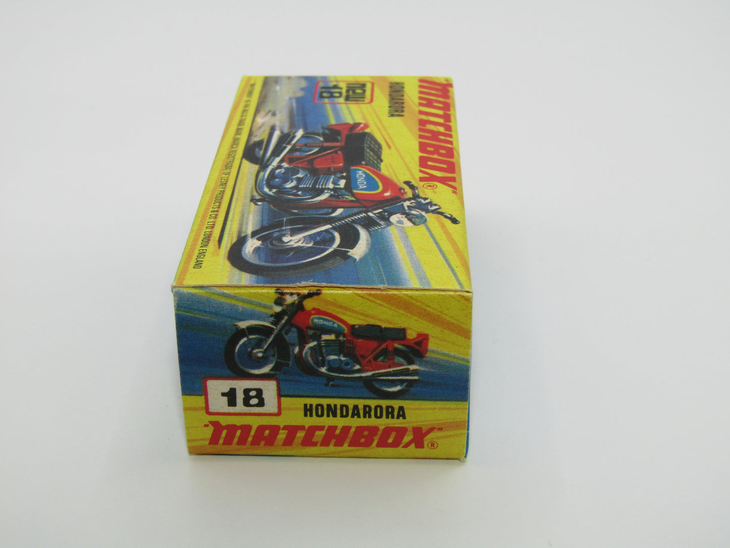 Matchbox Superfast No 18B Hondarora Motorcycle, Orange, Black Handlebars, Wire Wheels