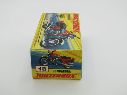 Matchbox Superfast No 18B Hondarora Motorcycle, Orange, Black Handlebars, Wire Wheels