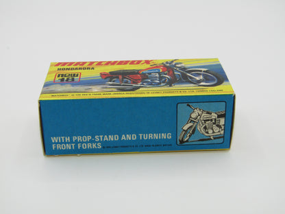 Matchbox Superfast No 18B Hondarora Motorcycle, Orange, Black Handlebars, Wire Wheels