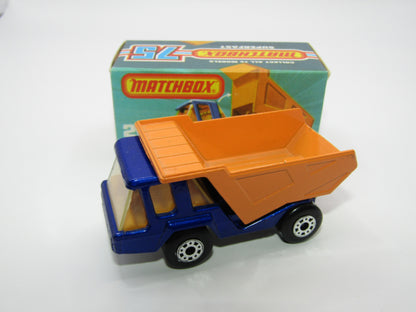 Matchbox Superfast No 23B Atlas Dump Truck Blue ORANGE Interior