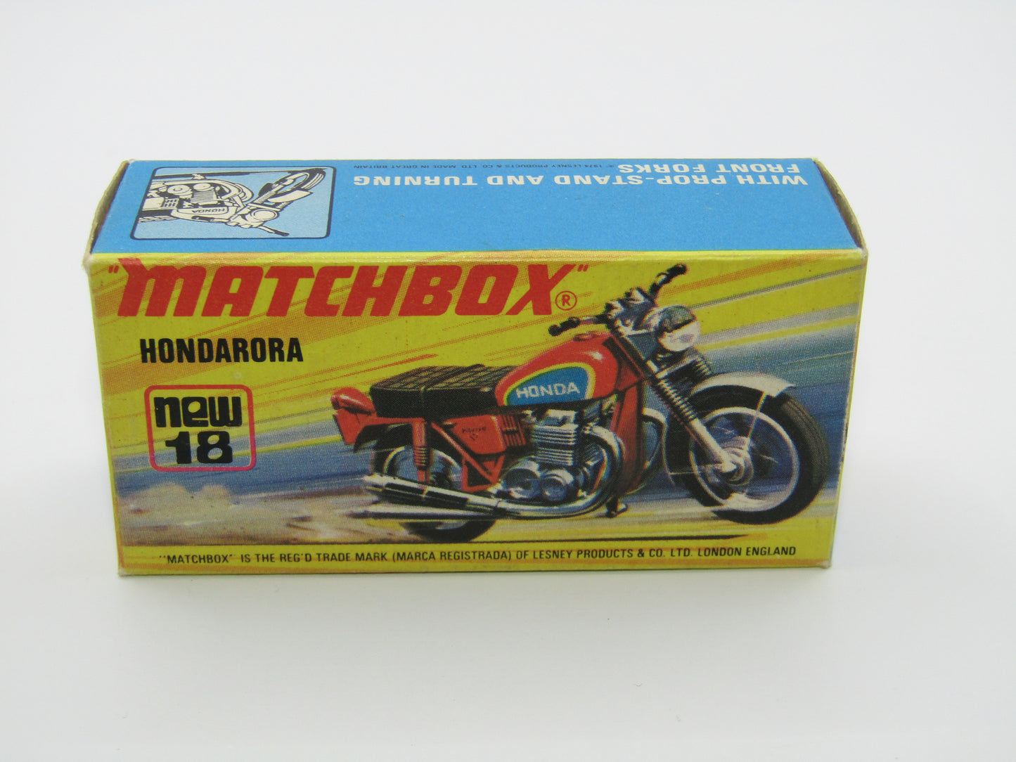 Matchbox Superfast No 18B Hondarora Motorcycle, Red, CHROME Handlebars, Wire Wheels
