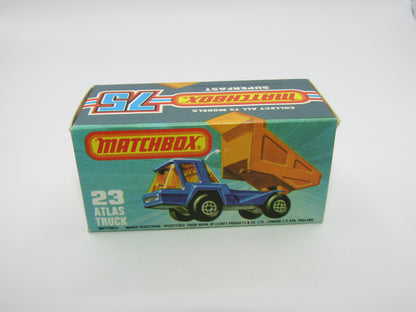 Matchbox Superfast No 23B Atlas Dump Truck Blue ORANGE Interior