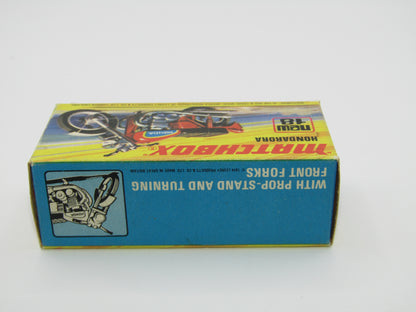 Matchbox Superfast No 18B Hondarora Motorcycle, Red, CHROME Handlebars, Wire Wheels